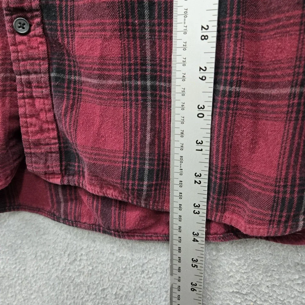 The Foundry Supply Co. Men Button Up Shirt 3XLT Red Plaid Flannel Shirt
